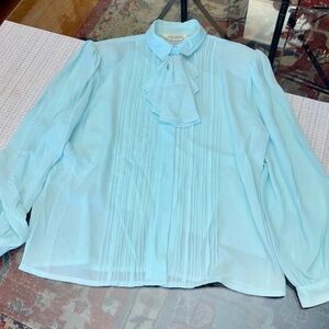 NEIL MARTIN VINTAGE 80’s Sky Blue Blouse, 100% polyester